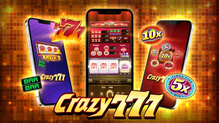Classic 777 Slot Machine with Gold Coins